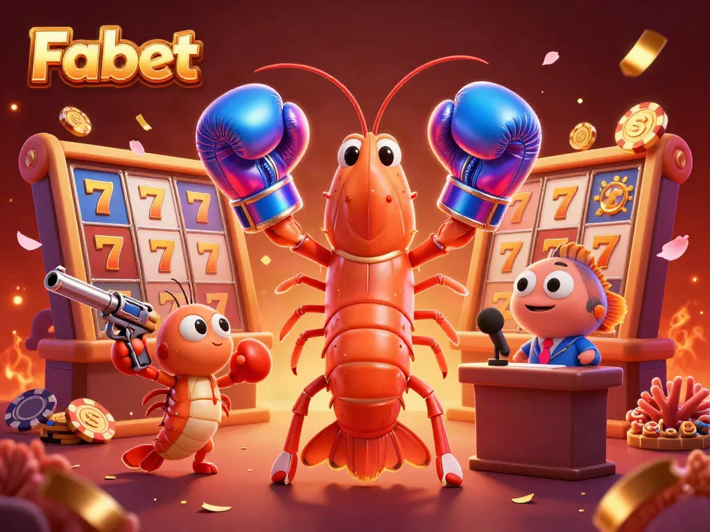 Engage with Fabet in a vibrant casino scene showcasing animated characters and dynamic gaming elements.