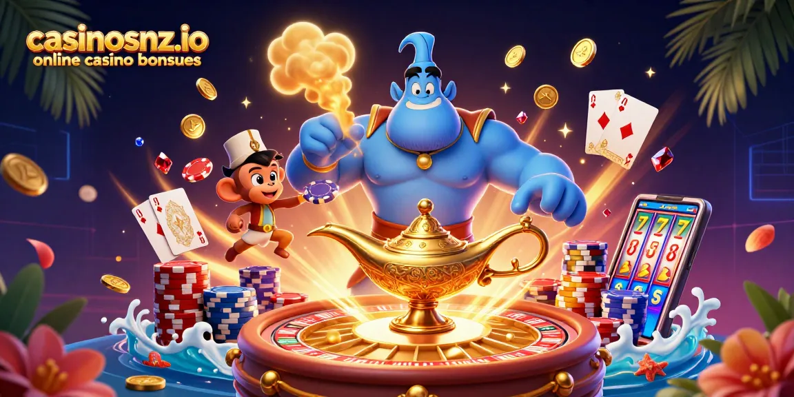 Engage with casinosnz.io online casino bonuses through vibrant, animated magic and gambling elements.