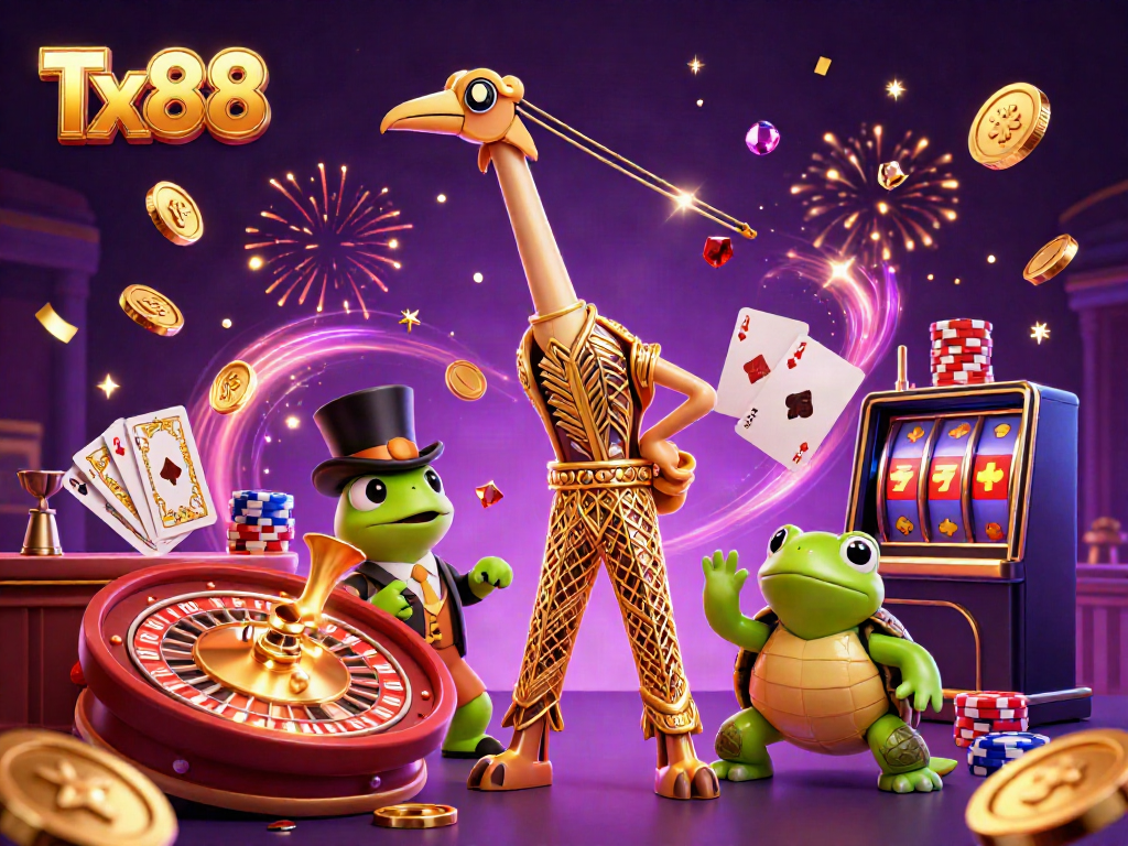 Experience thrilling gameplay at Tx88 with exciting characters in a vibrant casino atmosphere.